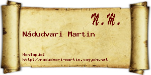 Nádudvari Martin névjegykártya