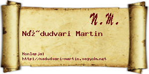 Nádudvari Martin névjegykártya