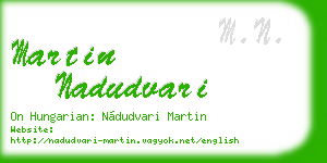 martin nadudvari business card